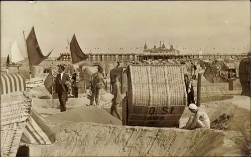 Foto Ak Ostseebad Ahlbeck Heringsdorf Usedom, Strandleben, Strandkörbe