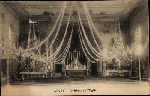 Ak Lecey Haute Marne, Innenraum der Kirche