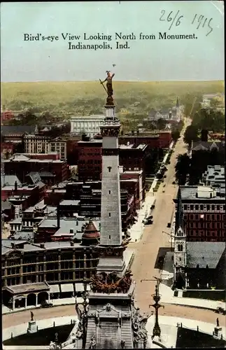 Ak Indianapolis Indiana USA, Soldiers' and Sailors' Monument, Panorama