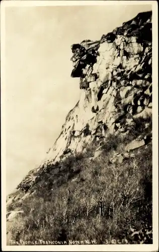 Foto Ak Lincoln New Hampshire USA, Franconian Notch, Felsprofil