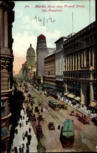 Ak San Francisco Kalifornien USA, Market Street, Powell Street