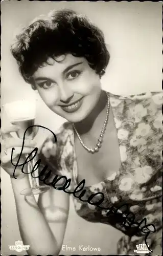 Ak Schauspielerin Elma Karlowa, Portrait, Film Der fröhliche Wanderer, Autogramm