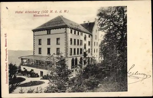 Ak Munster Münster Elsass Haut Rhin, Hotel Altenberg