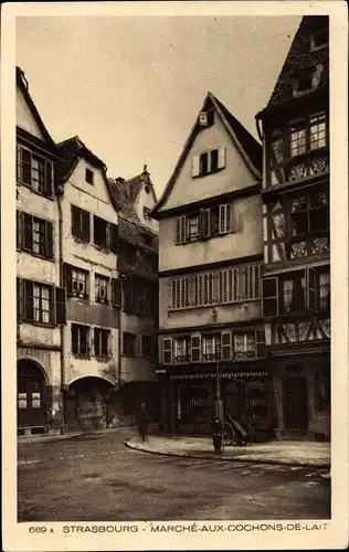 Ak Straßburg Straßburg Elsass Bas-Rhin, Marché aux Cochons de Lait