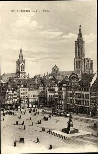 Ak Straßburg Straßburg Elsass Bas-Rhin, Place de Kleber, Denkmal