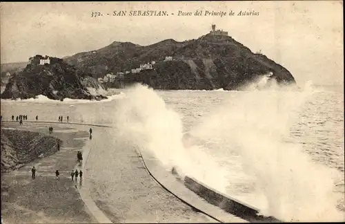 Ak Donostia San Sebastian Baskenland, Paseo del Principe de Asturias