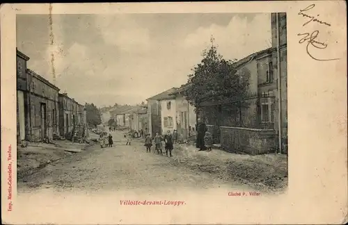 Ak Villatte vor Louppy Meuse, Teil der Straße