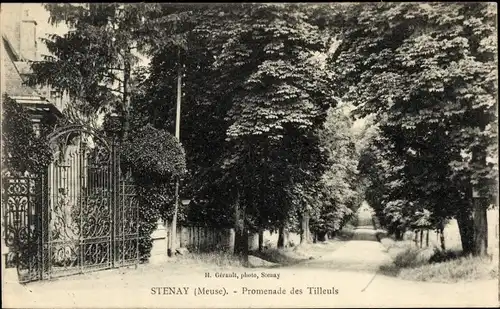 Ak Stenay Lorraine Meuse, Promenade des Tilleuls