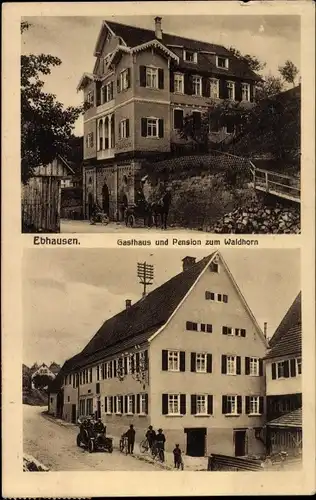 Ak Ebhausen im Schwarzwald Württemberg, Gasthaus zum Waldhorn, Pension