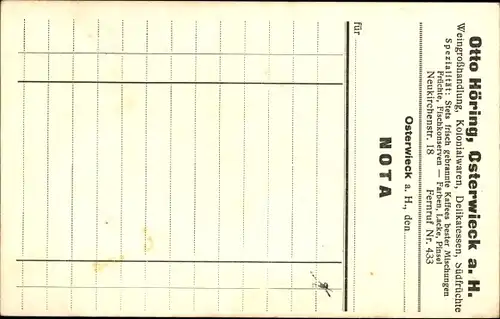 Ak Osterwieck am Harz, Weingroßhandlung, Kolonialwarenhandlung Otto Höring, Neukirchenstraße 18