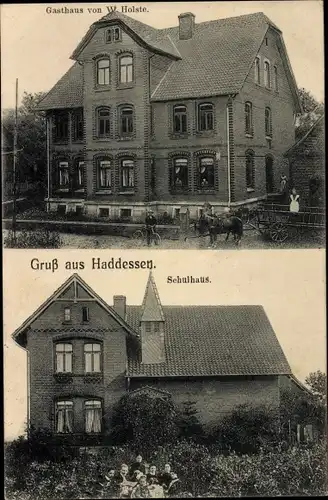 Ak Haddessen Hessisch Oldendorf an der Weser, Schulhaus, Gasthaus