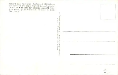 Ak Hüllenberg Neuwied am Rhein, Gasthof zur schönen Aussicht, Totale