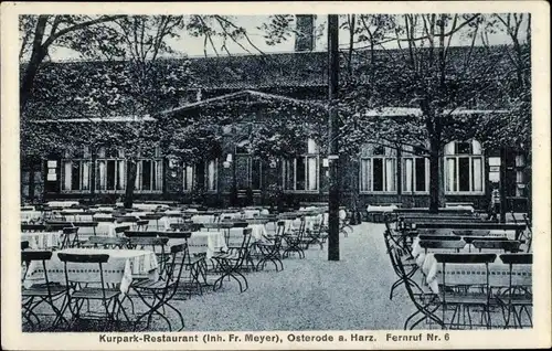 Ak Osterode am Harz, Terrasse vom Kurpark Restaurant