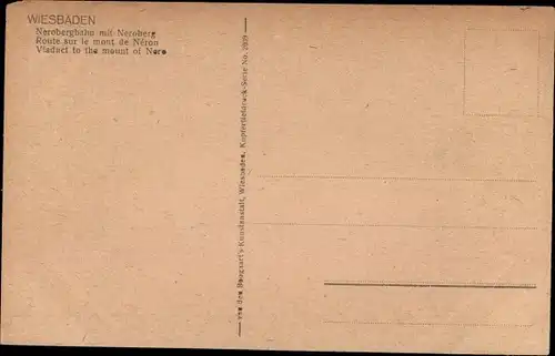 Ak Wiesbaden in Hessen, Nerobergbahn, Neroberg