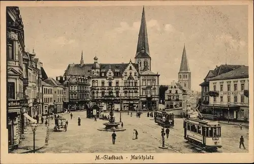 Ak Mönchengladbach am Niederrhein, Marktplatz