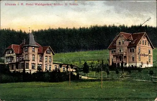 Ak Altenau Clausthal Zellerfeld im Oberharz, Hotel Waldgarten, Bes. G. Rehren