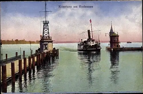 Ak Konstanz am Bodensee, Hafeneinfahrt