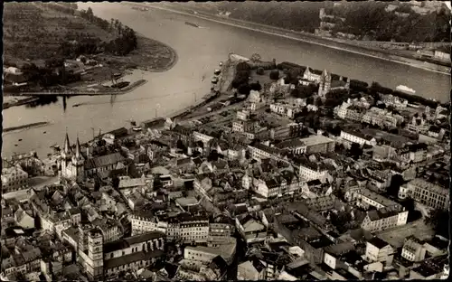 Ak Koblenz am Rhein, an Rhein und Mosel, Orig. Fliegeraufnahme