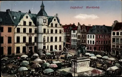 Ak Düsseldorf am Rhein, Marktplatz