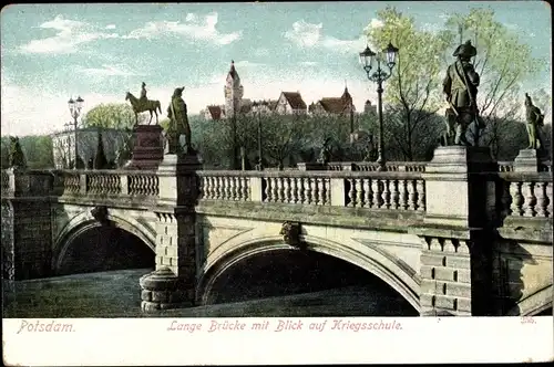 Ak Potsdam in Brandenburg, Lange Brücke, Kriegsschule