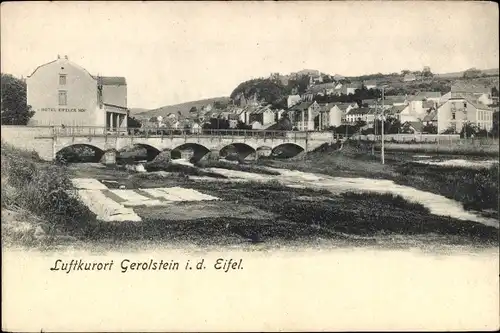 Ak Gerolstein in der Eifel, Ortsansicht, Brücke