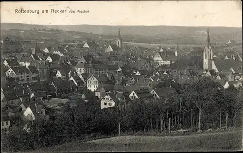 Ak Rottenburg am Neckar, Blick von Westen