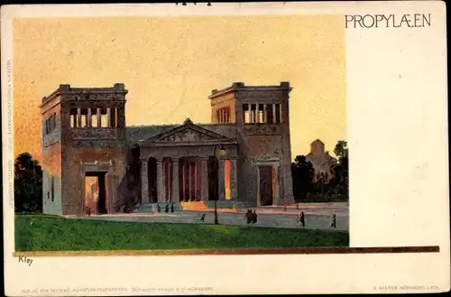 Künstler Litho Kley, Heinrich, München, Propyläen