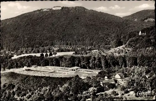 Ak Königswinter am Rhein, Lemmerz-Bad mit Petersberg und Restaurant Jägersruh
