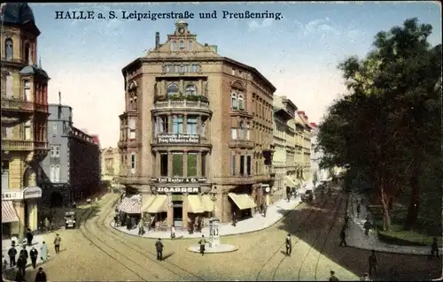 Ak Halle an der Saale, Leipzigerstraße und Preußenring