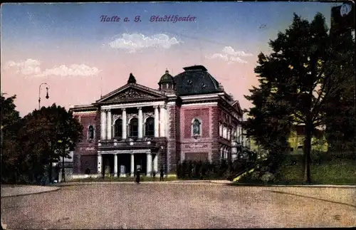 Ak Halle an der Saale, Stadttheater
