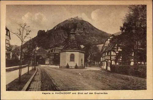 Ak Rhöndorf Bad Honnef am Rhein, Kapelle, Drachenfels