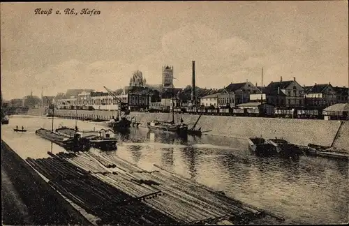 Ak Neuss am Rhein, Hafen