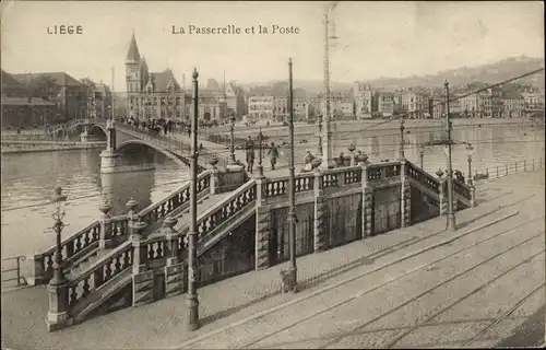 Ak Lüttich Lüttich Wallonien, Gateway und das Postamt