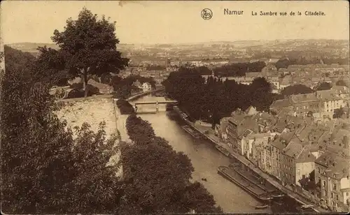 Ak Namur Wallonie, Die Sambre von der Zitadelle aus gesehen