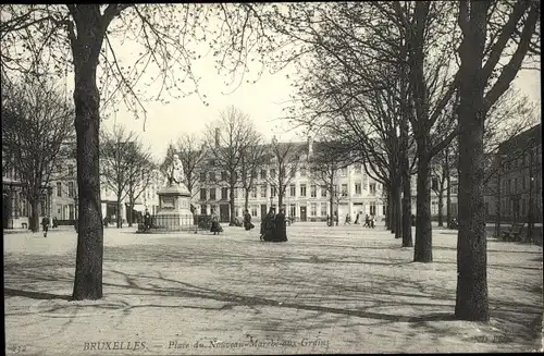 Ak Bruxelles Brüssel, Place du Nouveau Marche aux Grains