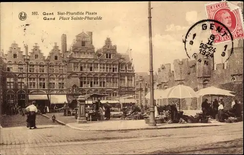 Ak Gand Gent Ostflandern, Place Sainte-Pharaide