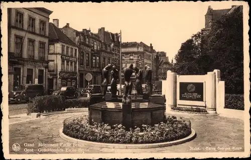 Ak Gand Gent Ostflandern, Monument Emile Braun