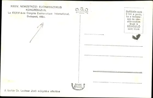 Ak Budapest Ungarn, XXXIV Nemzetközi Eucharisztikus Kongresszus