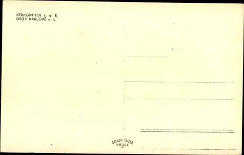 Ak Dvůr Králové nad Labem Königinhof Region Königgrätz, Totalansicht