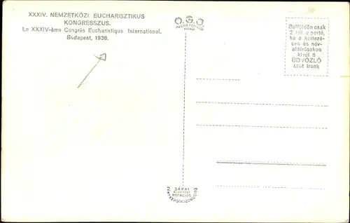 Ak Budapest Ungarn, Internationaler Eucharistischer Kongress 1938