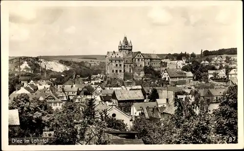 Ak Diez an der Lahn, Panorama vom Ort