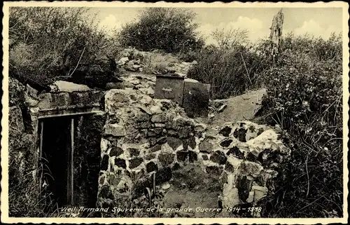 Ak Hartmannswiller Hartmannsweiler Elsass Haut Rhin, Vieil Armand, Bunker