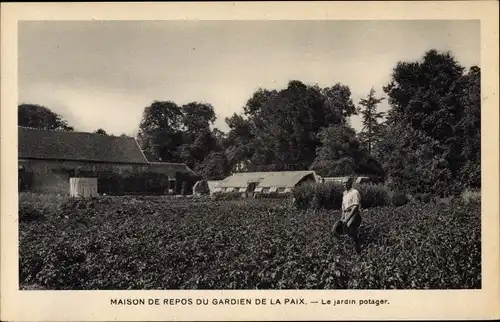 Ak Sevran Seine Saint Denis, Maison de Repos du Gardien de la Paix, Le jardin potager