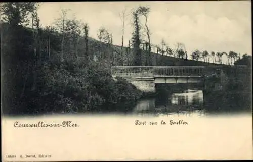 Ak Courseulles sur Mer Calvados, Pont sur la Seulles