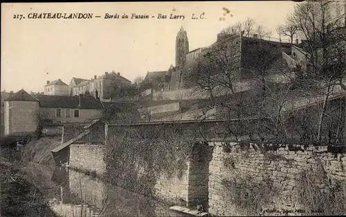 Ak Chateau Landon Seine et Marne, Bords du Fusain, Bas Larry