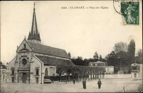 Ak Clamart Hauts de Seine, Place de l'Église