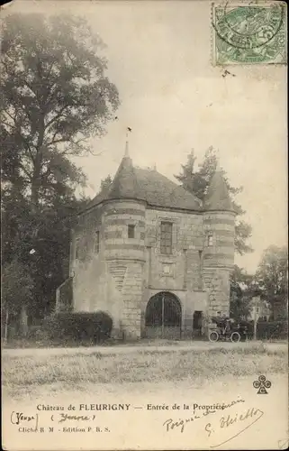 Ak Fleurigny Yonne, Entree de la Propriete