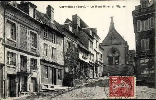 Ak Cormeilles Eure, Le Mont Mirel et l'Eglise