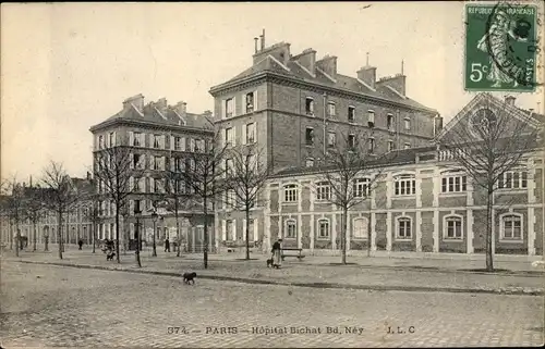 Ak Paris XVII., Hopital Bichat, Boulevard Néy