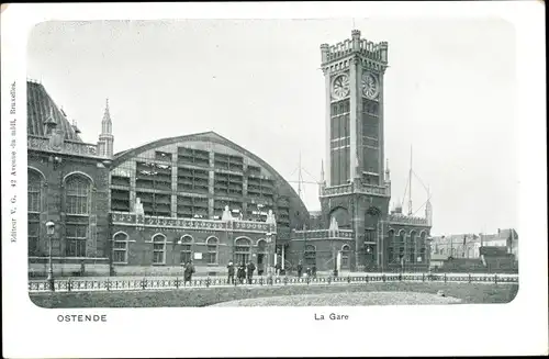 Ak Oostende Ostende Westflandern, La Gare